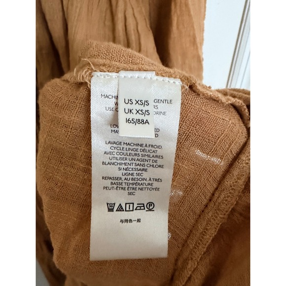 Free People Good Vibes Embroidered Kimono Duster Mustard Gold Size XS/S - Picture 11 of 14